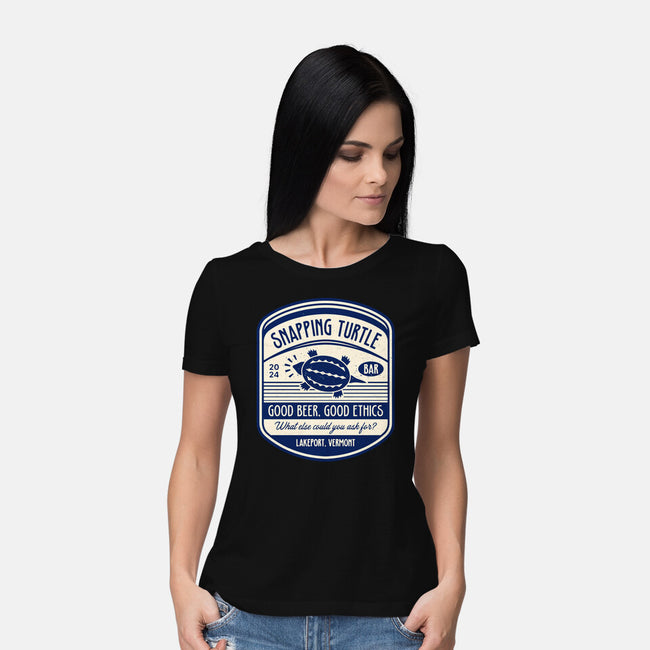 Snapping Turtle Emblem-Womens-Basic-Tee-LAGELANTEE