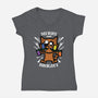 Merry And Bright Cat-Womens-V-Neck-Tee-jrberger