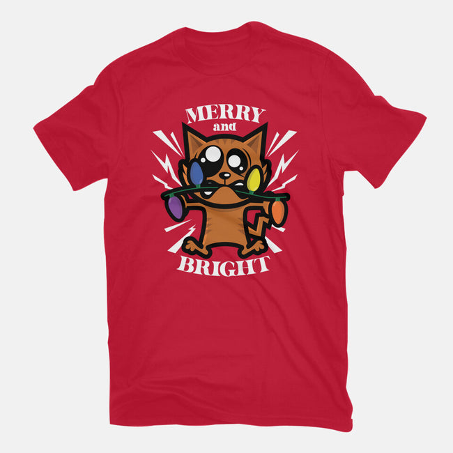 Merry And Bright Cat-Mens-Heavyweight-Tee-jrberger