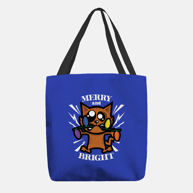 Merry And Bright Cat-None-Basic Tote-Bag-jrberger