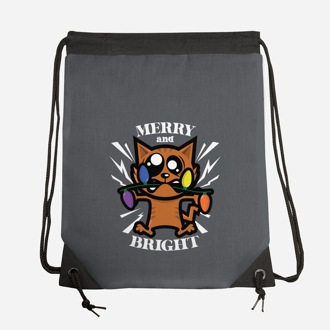 Merry And Bright Cat-None-Drawstring-Bag-jrberger