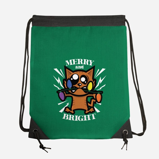 Merry And Bright Cat-None-Drawstring-Bag-jrberger