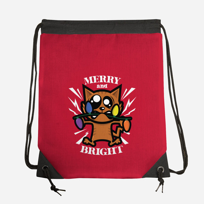 Merry And Bright Cat-None-Drawstring-Bag-jrberger