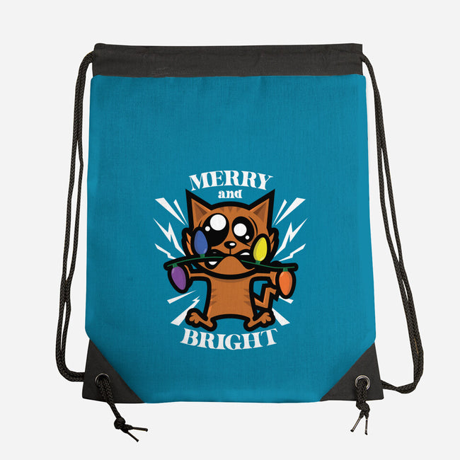Merry And Bright Cat-None-Drawstring-Bag-jrberger
