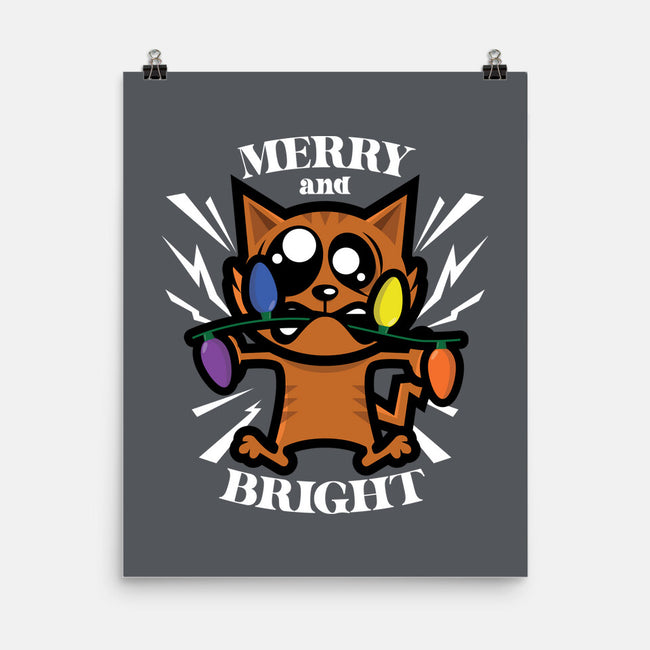 Merry And Bright Cat-None-Matte-Poster-jrberger