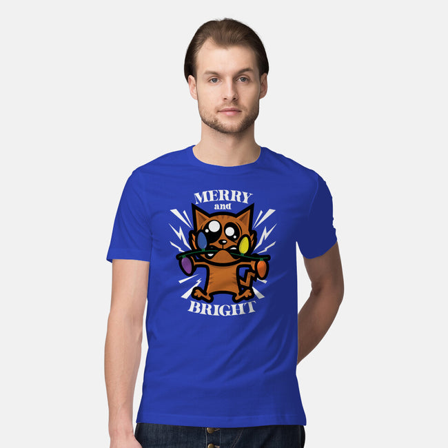 Merry And Bright Cat-Mens-Premium-Tee-jrberger