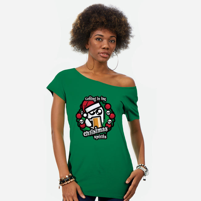 Getting In The Christmas Spirits-Womens-Off Shoulder-Tee-jrberger