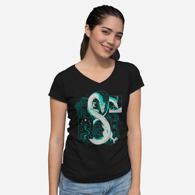 Dragon Year-Womens-V-Neck-Tee-yumie