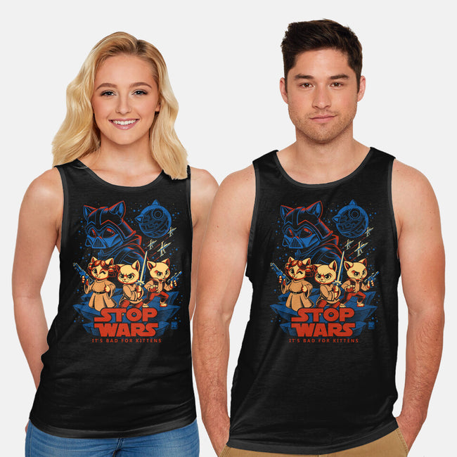 Wars Are Bad For Kittens-Unisex-Basic-Tank-worlddominationforcats