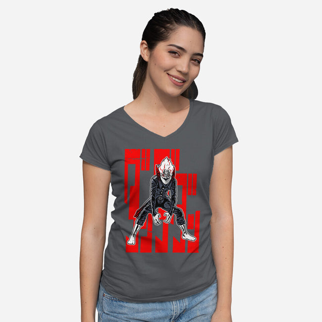 Occult Hero-Womens-V-Neck-Tee-Andriu