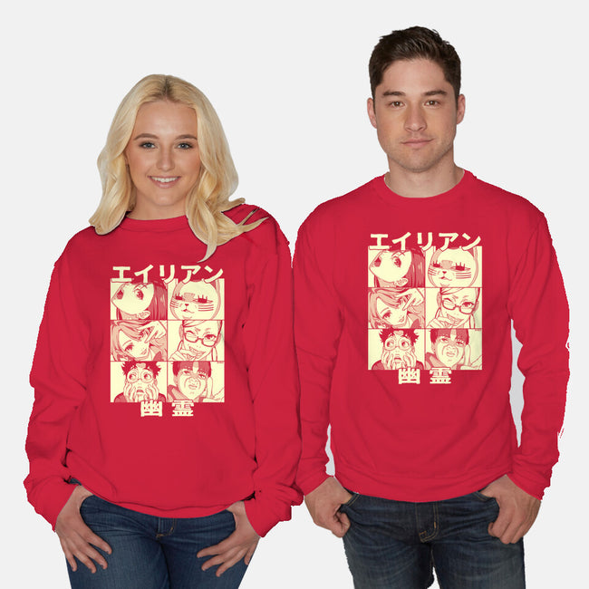 Aliens Ghosts-Unisex-Crew Neck-Sweatshirt-Andriu