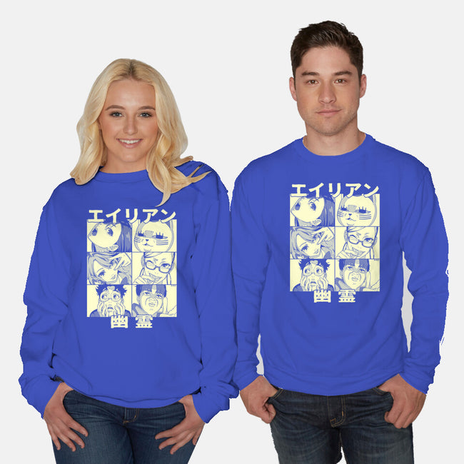 Aliens Ghosts-Unisex-Crew Neck-Sweatshirt-Andriu