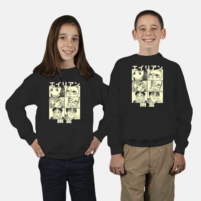 Aliens Ghosts-Youth-Crew Neck-Sweatshirt-Andriu