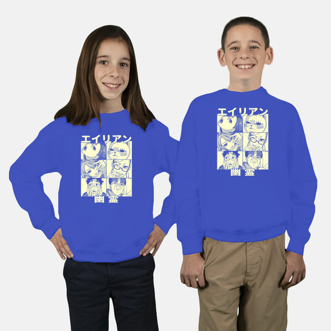 Aliens Ghosts-Youth-Crew Neck-Sweatshirt-Andriu