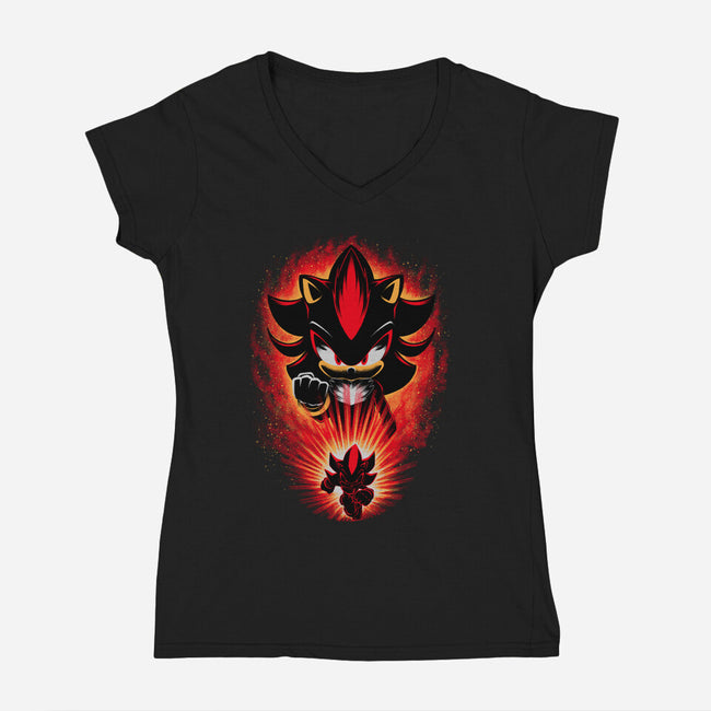 Shadow Of Chaos-Womens-V-Neck-Tee-rmatix