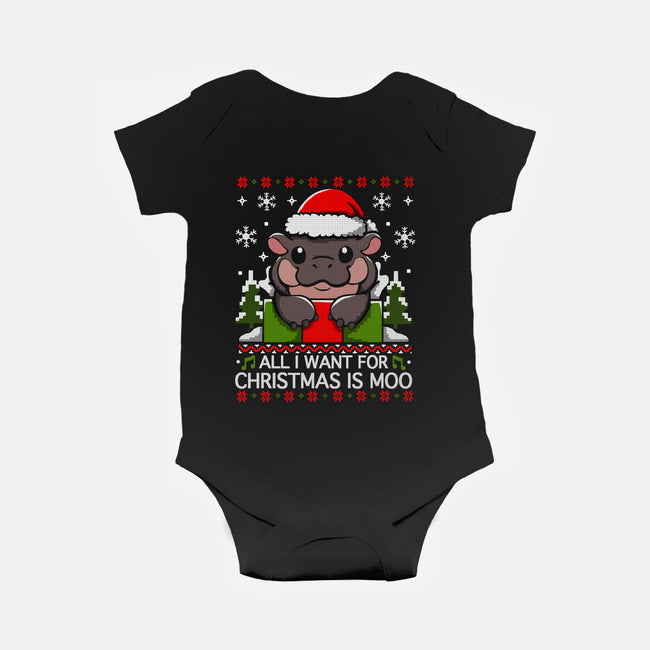 All I want For Christmas Is Moo-Baby-Basic-Onesie-Vallina84