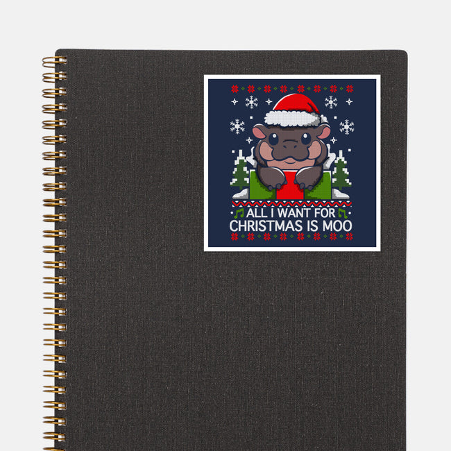 All I want For Christmas Is Moo-None-Glossy-Sticker-Vallina84