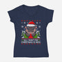 All I want For Christmas Is Moo-Womens-V-Neck-Tee-Vallina84