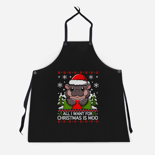 All I want For Christmas Is Moo-Unisex-Kitchen-Apron-Vallina84