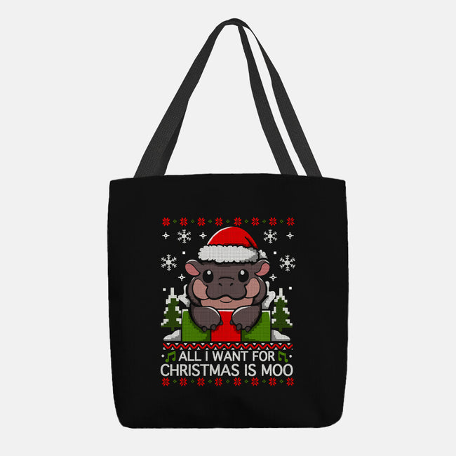 All I want For Christmas Is Moo-None-Basic Tote-Bag-Vallina84