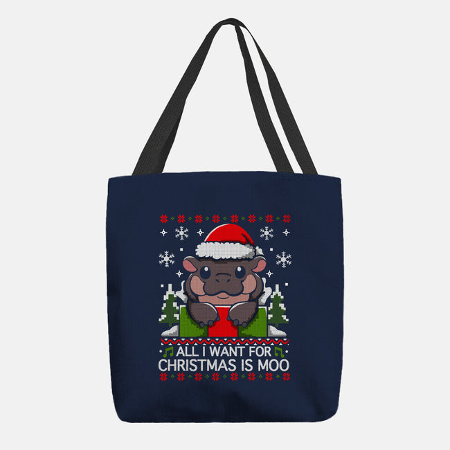 All I want For Christmas Is Moo-None-Basic Tote-Bag-Vallina84