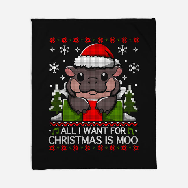 All I want For Christmas Is Moo-None-Fleece-Blanket-Vallina84