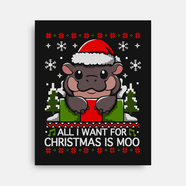 All I want For Christmas Is Moo-None-Stretched-Canvas-Vallina84