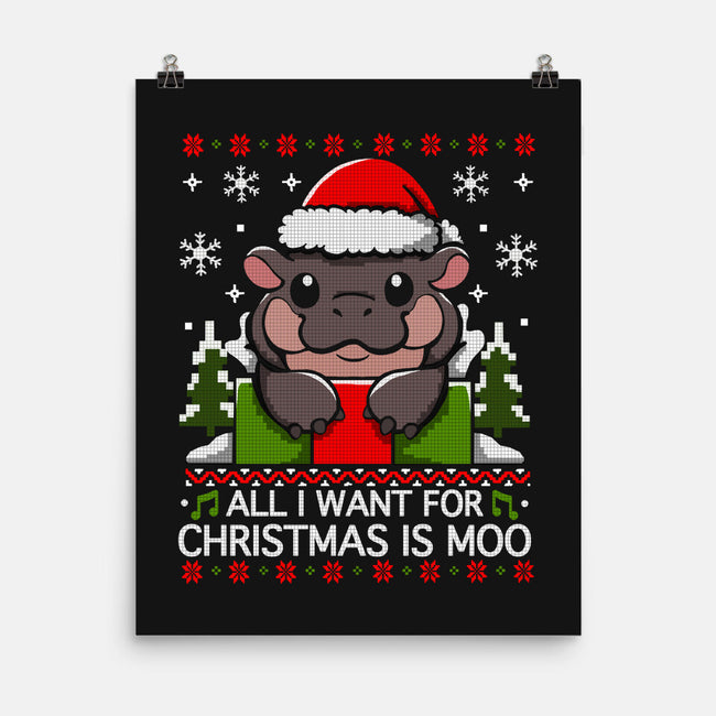 All I want For Christmas Is Moo-None-Matte-Poster-Vallina84