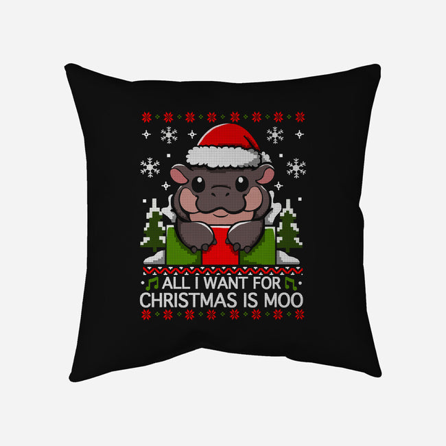 All I want For Christmas Is Moo-None-Removable Cover w Insert-Throw Pillow-Vallina84