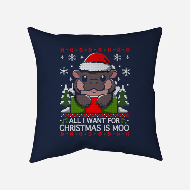 All I want For Christmas Is Moo-None-Removable Cover w Insert-Throw Pillow-Vallina84