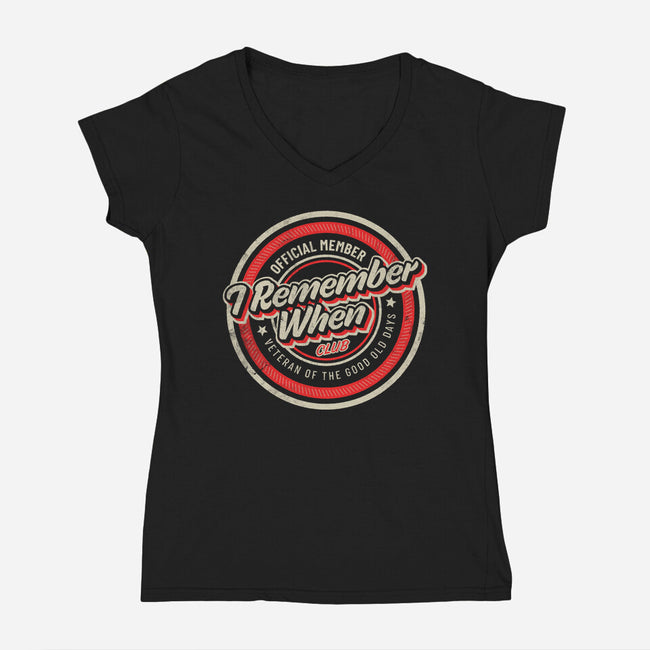 I Remember When-Womens-V-Neck-Tee-Herk Up Tees