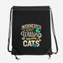 Introverted But Willing To Discuss Cats-None-Drawstring-Bag-Herk Up Tees