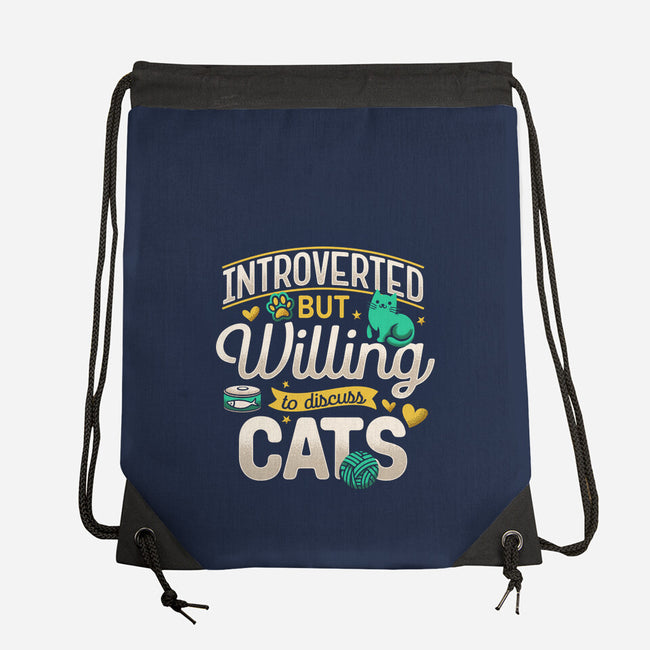 Introverted But Willing To Discuss Cats-None-Drawstring-Bag-Herk Up Tees