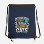 Introverted But Willing To Discuss Cats-None-Drawstring-Bag-Herk Up Tees