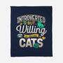 Introverted But Willing To Discuss Cats-None-Fleece-Blanket-Herk Up Tees