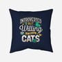 Introverted But Willing To Discuss Cats-None-Removable Cover w Insert-Throw Pillow-Herk Up Tees