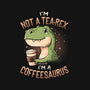 Coffeesaurus-Womens-V-Neck-Tee-koalastudio