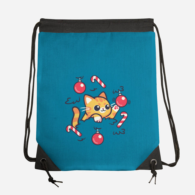 Cat In The Christmas Tree-None-Drawstring-Bag-NemiMakeit