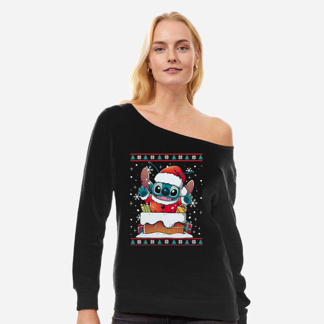 Experimental Santa Claus-Womens-Off Shoulder-Sweatshirt-Vallina84