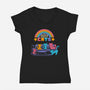 The Amazing World Of Cats-Womens-V-Neck-Tee-worlddominationforcats