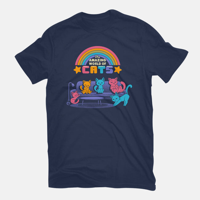 The Amazing World Of Cats-Unisex-Basic-Tee-worlddominationforcats