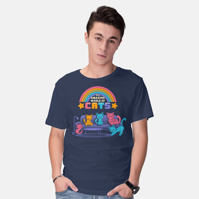 The Amazing World Of Cats-Mens-Basic-Tee-worlddominationforcats