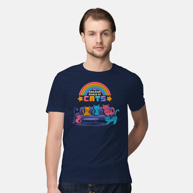 The Amazing World Of Cats-Mens-Premium-Tee-worlddominationforcats