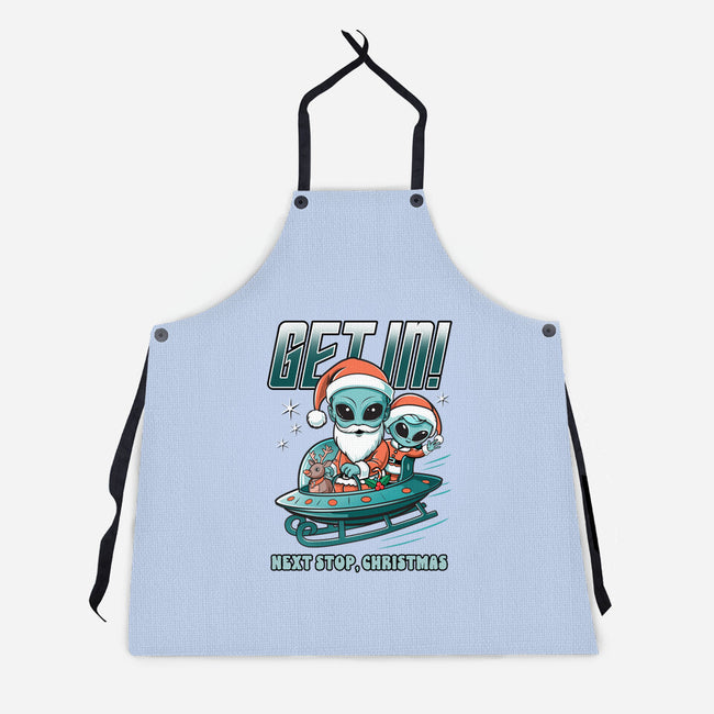 Next Stop Christmas-Unisex-Kitchen-Apron-palmstreet