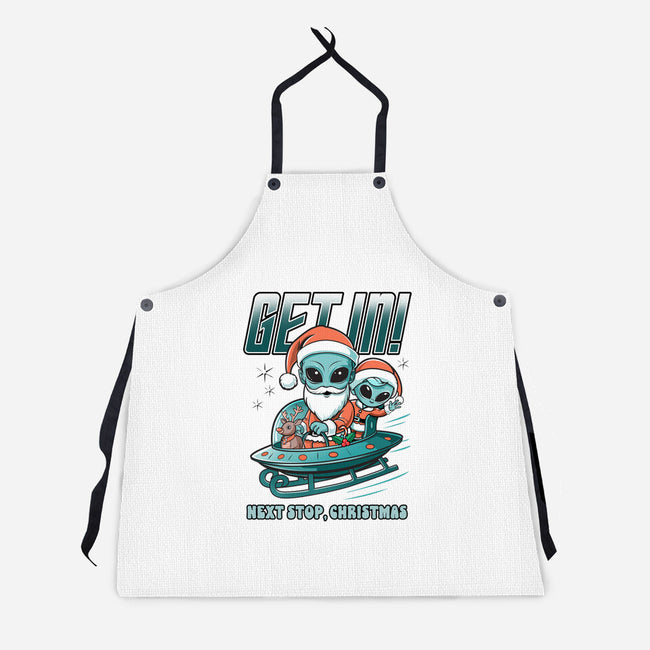 Next Stop Christmas-Unisex-Kitchen-Apron-palmstreet