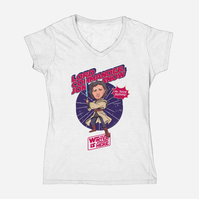 Commander Snow-Womens-V-Neck-Tee-P1yu5h