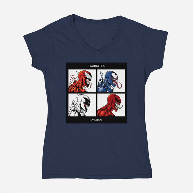 Evil Days-Womens-V-Neck-Tee-joerawks