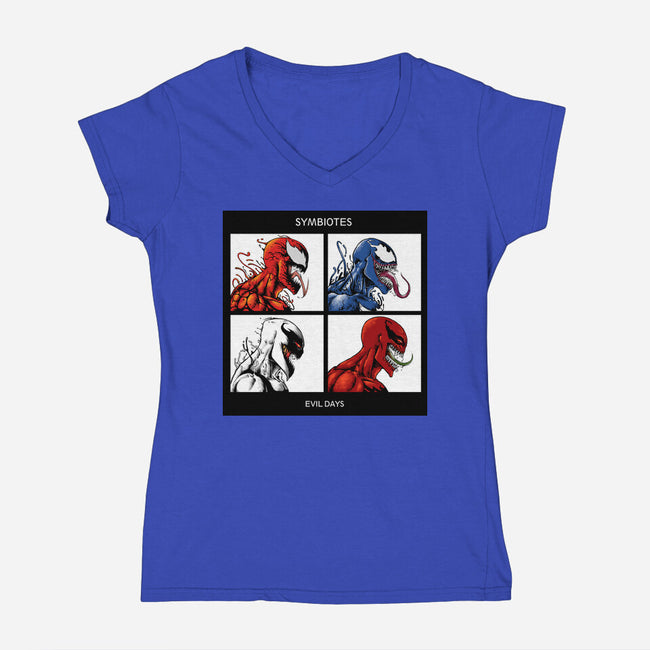 Evil Days-Womens-V-Neck-Tee-joerawks