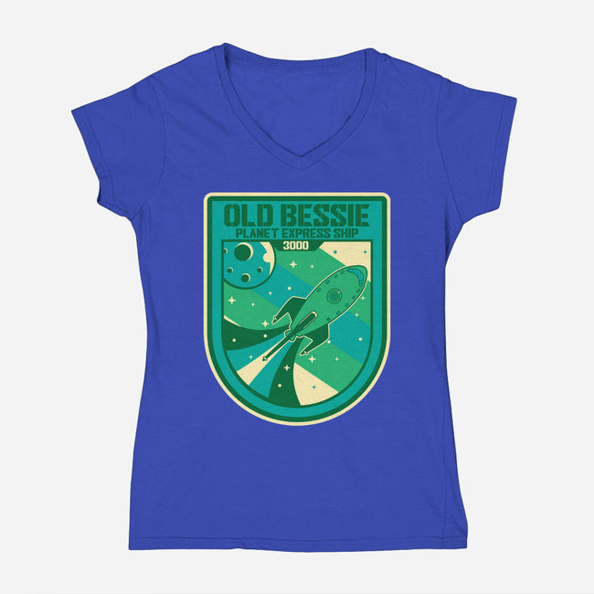 Old Bessie-Womens-V-Neck-Tee-SuperEdu