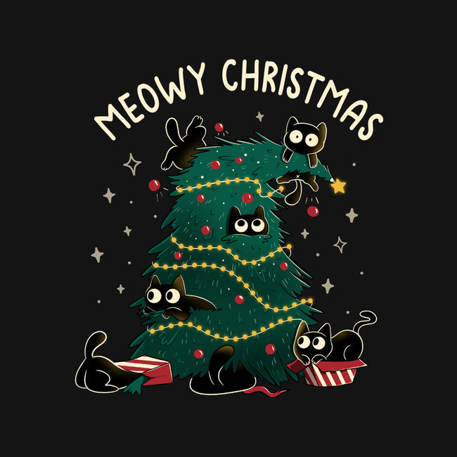 Meowy Christmas Funny Cats-Womens-Basic-Tee-tobefonseca